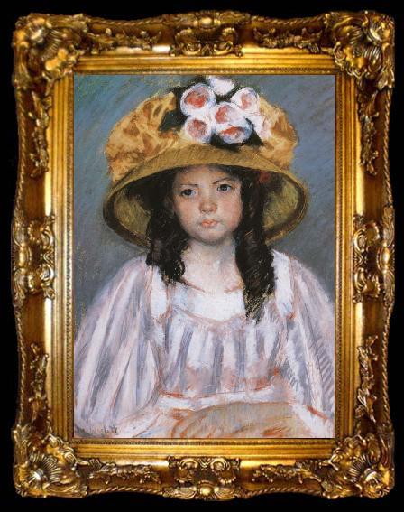 framed  Mary Cassatt Fillette au Grand Chapeau, ta009-2